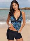 Sexy V-Neck Floral Tankini Top