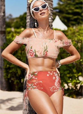 Pink Holiday Tropical Printed Bikini LC411310-10