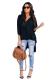 Asvivid Womens Solid V-Neck Bell Short Sleeve High Low Tunic Tops Chiffon T-Shirt Blouse S-2XL