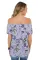 Asvivid Womens Casual Floral Printed Off the Shoulder Tops Ruffle Short Sleeve Loose T-Shirt Blouses