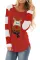Asvivid Womens Ugly Christmas Color Block Sleeve Crewneck Blouse Casual Loose Lightweight Fall Tunic Tops
