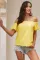 Asvivid Womens Off the Shoulder Short Sleeve Tops Pop Pop Trim Tassel Loose Summer Shirt Blouses 
