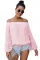 Asvivid Womens Off the Shoulder Flared Bell Sleeve Tops Dot Printed Loose Fall Shirt Blouses 