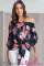 Asvivid Womens Floral Off the Shoulder Tops 3 4 Flare Sleeve Tie Knot Blouses and Tops