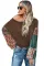 Asvivid Womens Floral Print Off the Shoulder Tops V Neck Waffle Knit Shirt Tunic Shirt Blouses