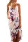 Asvivid Womens Summer Floral Printed Wrap V Neck Spaghettic Strap Split Casual Beach Dress with Belt