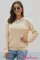 ivid Womens V Neck Lace Patchwork Long Sleeve Loose Knit Sweater Pullover Jumper Tops