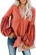 Asvivid Womens Casual V Neck Balloon Long Sleeve Tops Hollow Out Tie Knot Loose Shirt and Blouses 