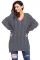 Asvivid Womens V Neck Pullover Sweaters Oversized Lace Up Long Sleeve Cable Knit Winter Jumper Tops