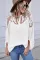 Asvivid Womens Lace Stitching V Neck Lantern Sleeve Tie Knot Summer Chiffon Shirt Blouses S-2XL