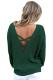 Asvivid Women's Long Sleeve Criss Cross V Neck Knitted Sweater Backless Loose Jumper Sweaters 