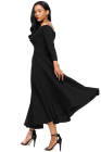 Asvivid Women's High Waist Pleated A Line Long Skirt Front Slit Belted Maxi Skirt S-XXL