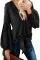Asvivid Womens Casual V Neck Balloon Long Sleeve Tops Hollow Out Tie Knot Loose Shirt and Blouses 