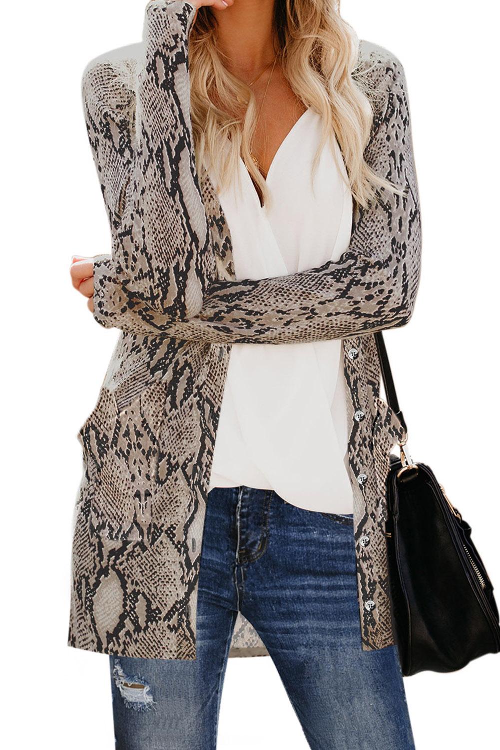 $ 50 - Asvivid Womens Leopard Print Long Sleeve Button Down Open Front ...