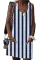 Asvivid Womens Summer Striped Sundress Button Crew Neck Sleeveless Casual Mini Dress with Pocket