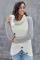 Asvivid Womens Cowl Neck Pullover Sweater Tops for Women Cozy Color Block Wrap Button Asymmetrical Knitted Jumper Outwear