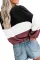 Asvivid Womens Color Block Off The Shoulder V Neck Pullover Sweater Fall Batwing Sleeve Waffle Knitted Sweaters Jumper Tops