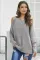 Asvivid Womens Cut Out Cold Shoulder Pullover Sweater Plain Ribbed Knit Jumper Sweater Tops