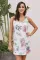 Asvivid Womens Summer Leaves Printed Button Sleeveless Crewneck Casual Mini Dress with Pocket