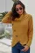 Asvivid Women's Button Turtle Cowl Neck Asymmetric Hem Wrap Pullover Sweater