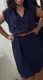 Asvivid Womens Casual Button Up Lapel V Neck Striped Printed Tie Waist Shirt Dress Sleeveless Midi Dress