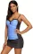 Herseas Mint Black Ruched Tankini and Skirted Swimsuit