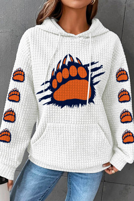 American football Bears Pocket Drawstring Hooded Shift Casual Hoodie LC25316200-1