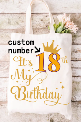 Custom Personalized Couple Birthday Graphic Shoulder Shopping Bag Canvas Bag LC18086-1-T13