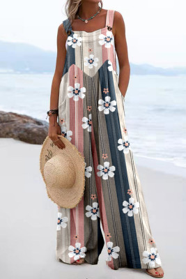 Floral Striped Shift Casual Jumpsuits LC6412665-19