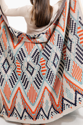 Geometric Knit Tassel Large Blanket 130*160cm BH05348-22