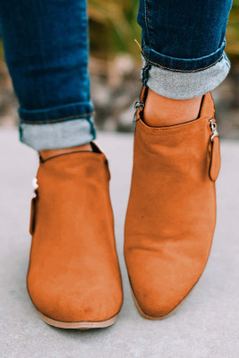 Suede Pointed Toe Side Zipper Booties BH021838-P14