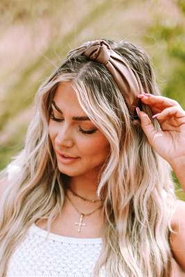 Solid PU Leather Knotted Hair Band BH041930-17