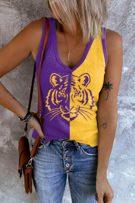 Tiger V Neck Casual Tank Tops LC25611216-P7