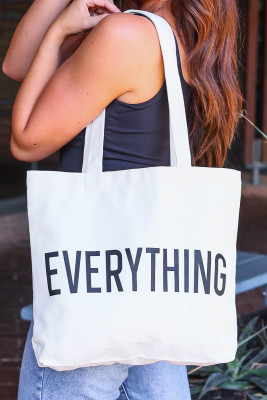 EVERYTHING Letter Print Large Tote Bag BH03927-1
