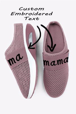 Personalized Custom Letter Embroidered Air Cushion Slip-On Walking Shoes - Design Your Own BH02969-10-T01
