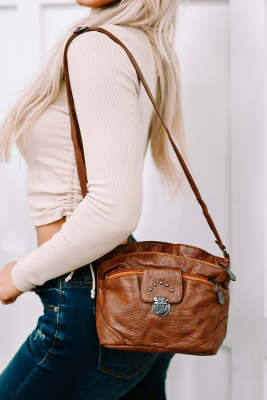 Vintage Faux Leather Crossbody Bag BH03831-17