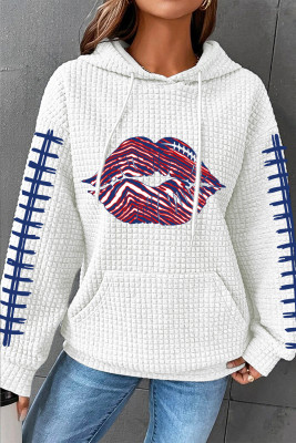 Stripe American Football Pocket Drawstring Casual Hoodie LC25316338-1