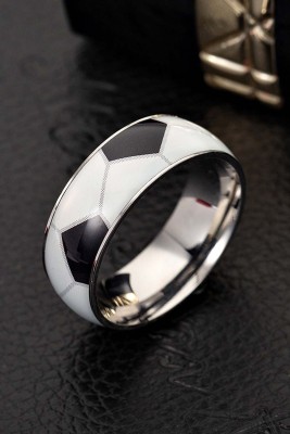 Silver Soccer Pattern Thumb Rings BH01166-1