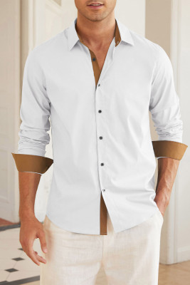 Solid Colorblock Shirtcolla Casual Men Shirts MC255710-1