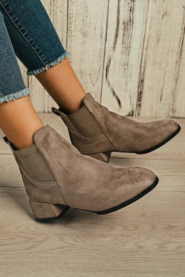 Faux Suede Ankle Height Boots BH02152-16