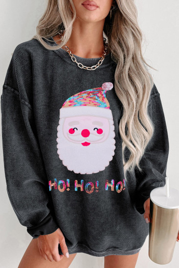 Christmas Santa Claus Round Neck Shift Casual sweatshirt LC25316655-2