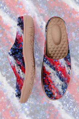 American Flag Slip On Daily Flat Lightweight Wide Toe Travel Shoes BH02284-19