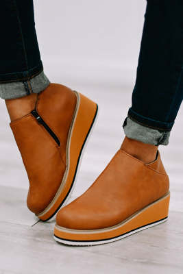 PU Leather Slip-on Platform Shoes BH02169-16