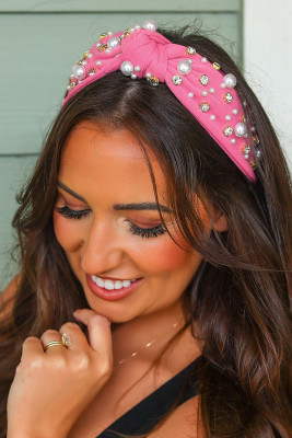 Pearls Diamond Knot Hairband BH041818-6