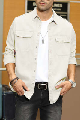 Men's Long Sleeve Button Down Shirt Cotton Regular Fit Casual Denim Shirts MC788004-4