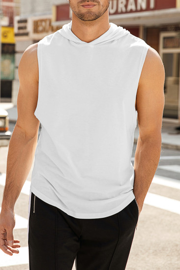Workout Hooded Tank Tops Bodybuilding Muscle Cut Off T Shirt Sleeveless Gym Hoodies MC256412-1