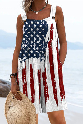 American Flag Casual Rpmper Jumpsuits LC6412491-19