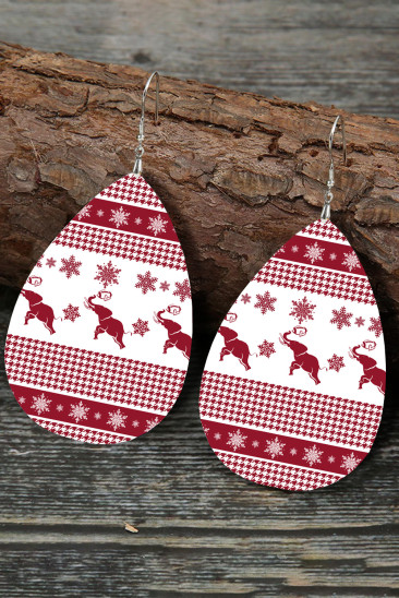 Christmas American Football Elephant Drop Earrings BH013530-1