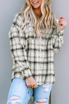 Oversized Plaid Pattern Flannel Jackets LC854457-2