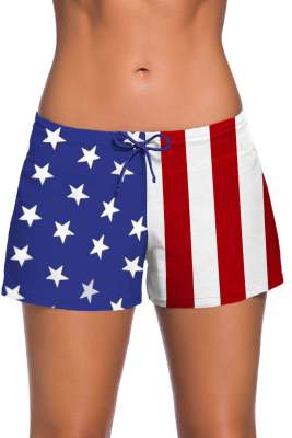 American Flag Sand Side Split Swim Shorts LC41977-22